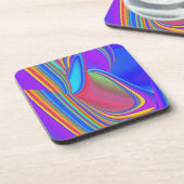 Summerfeeling , Abstrakt 3D Rainbowart Getränkeuntersetzer (Linke Seite)
