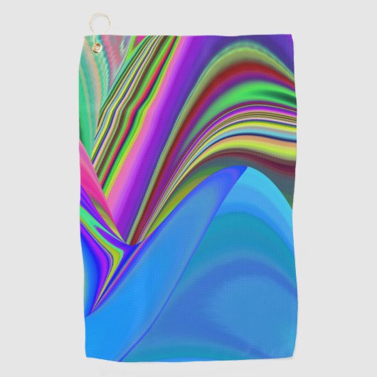 Summerfeeling , Abstrakt 3D Rainbowart Golfhandtuch (Vorderseite)