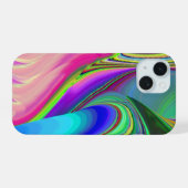 Summerfeeling , Abstrakt 3D Rainbowart iPhone 15 Hülle (Rückseite (Horizontal))