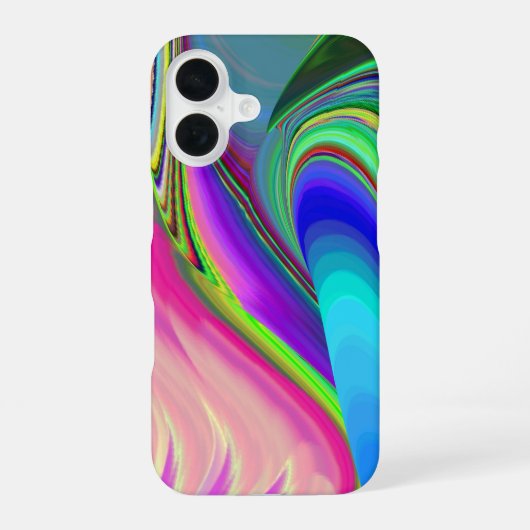 Summerfeeling , Abstrakt 3D Rainbowart iPhone 16 Hülle (Rückseite)