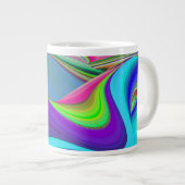 Summerfeeling , Abstrakt 3D Rainbowart Jumbo-Tasse (Vorderseite Rechts)