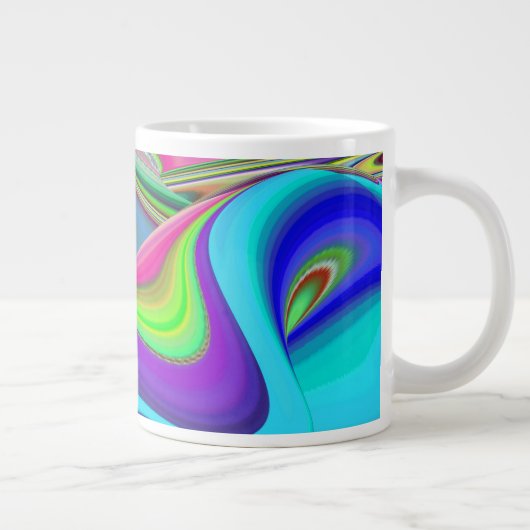 Summerfeeling , Abstrakt 3D Rainbowart Jumbo-Tasse (Rechts)