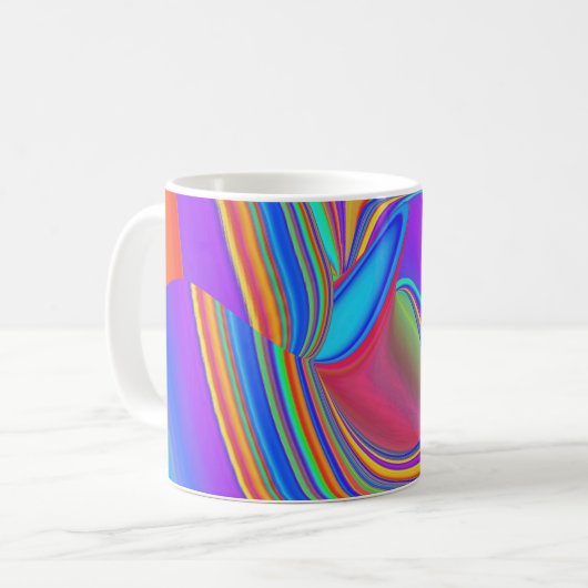 Summerfeeling , Abstrakt 3D Rainbowart Kaffeetasse (Vorderseite Links)