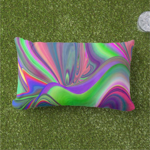 Summerfeeling , Abstrakt 3D Rainbowart Kissen Für Draußen