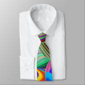 Summerfeeling , Abstrakt 3D Rainbowart Krawatte (Gebunden)