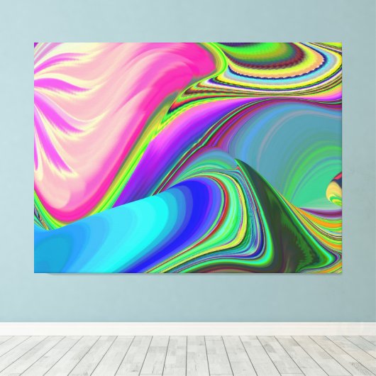 Summerfeeling , Abstrakt 3D Rainbowart Leinwanddruck (Insitu (Holzboden))