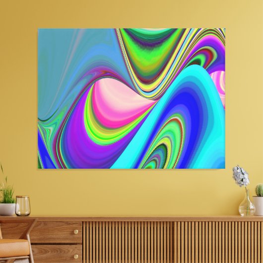 Summerfeeling , Abstrakt 3D Rainbowart Leinwanddruck (Insitu (Wohnzimmer))