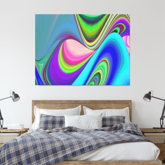 Summerfeeling , Abstrakt 3D Rainbowart Leinwanddruck (Insitu (Schlafzimmer))