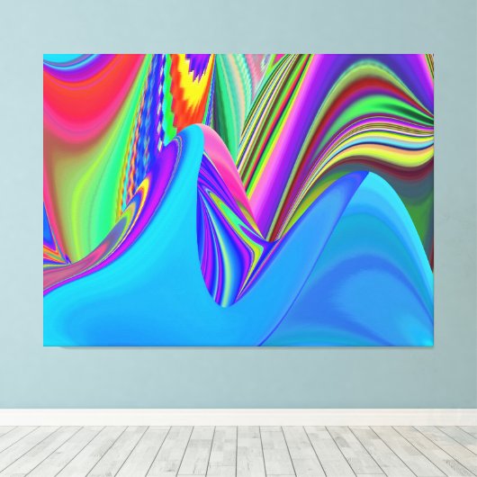 Summerfeeling , Abstrakt 3D Rainbowart Leinwanddruck (Insitu (Holzboden))