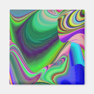 Summerfeeling , Abstrakt 3D Rainbowart Magnet