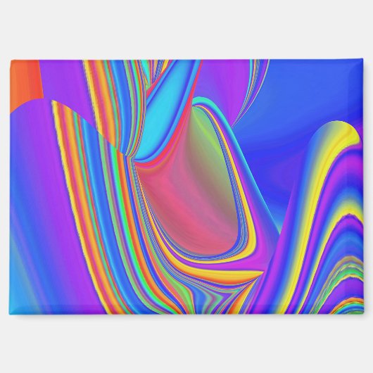 Summerfeeling , Abstrakt 3D Rainbowart Magnet (Vorderseite)