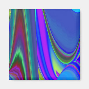 Summerfeeling , Abstrakt 3D Rainbowart Magnet