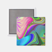 Summerfeeling , Abstrakt 3D Rainbowart Magnet (Vorderseite/Rückseite)