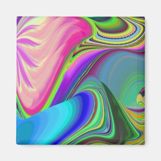 Summerfeeling , Abstrakt 3D Rainbowart Magnet (Vorne)