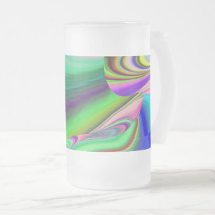 Summerfeeling , Abstrakt 3D Rainbowart Mattglas Bierglas