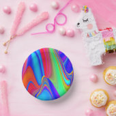 Summerfeeling , Abstrakt 3D Rainbowart Pappteller (Party)