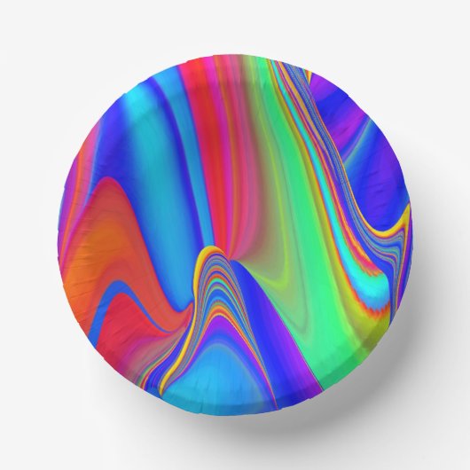 Summerfeeling , Abstrakt 3D Rainbowart Pappteller (Vorderseite)
