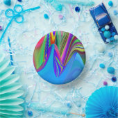 Summerfeeling , Abstrakt 3D Rainbowart Pappteller (Party)
