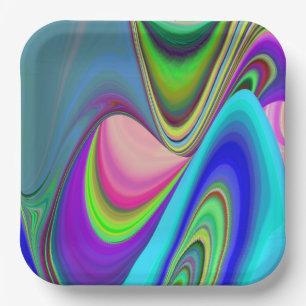 Summerfeeling , Abstrakt 3D Rainbowart Pappteller