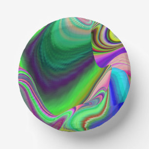Summerfeeling , Abstrakt 3D Rainbowart Pappteller