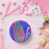 Summerfeeling , Abstrakt 3D Rainbowart Pappteller (Party)
