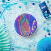 Summerfeeling , Abstrakt 3D Rainbowart Pappteller (Party)