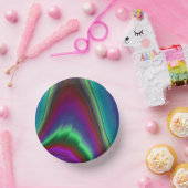 Summerfeeling , Abstrakt 3D Rainbowart Pappteller (Party)