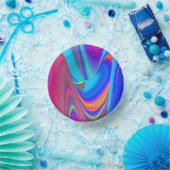 Summerfeeling , Abstrakt 3D Rainbowart Pappteller (Party)