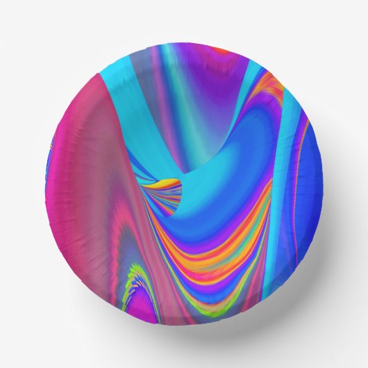 Summerfeeling , Abstrakt 3D Rainbowart Pappteller (Vorderseite)