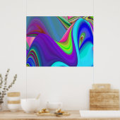 Summerfeeling , Abstrakt 3D Rainbowart Poster (Küche)