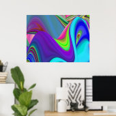 Summerfeeling , Abstrakt 3D Rainbowart Poster (Heimbüro)
