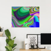 Summerfeeling , Abstrakt 3D Rainbowart Poster (Heimbüro)