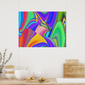 Summerfeeling , Abstrakt 3D Rainbowart Poster (Küche)