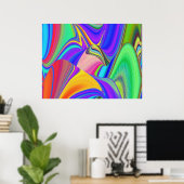 Summerfeeling , Abstrakt 3D Rainbowart Poster (Heimbüro)