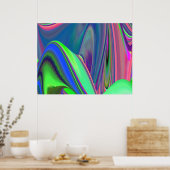 Summerfeeling , Abstrakt 3D Rainbowart Poster (Küche)