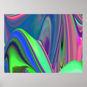 Summerfeeling , Abstrakt 3D Rainbowart Poster