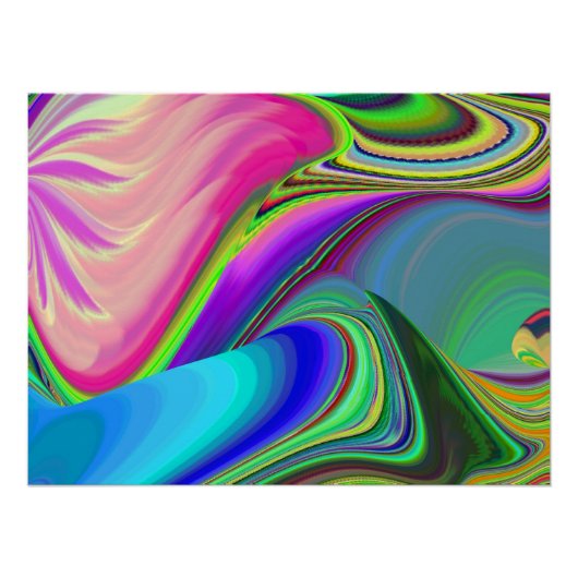 Summerfeeling , Abstrakt 3D Rainbowart Poster (Vorderseite)