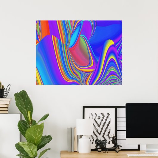 Summerfeeling , Abstrakt 3D Rainbowart Poster (Heimbüro)