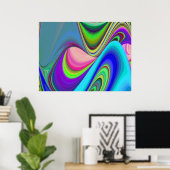 Summerfeeling , Abstrakt 3D Rainbowart Poster (Heimbüro)