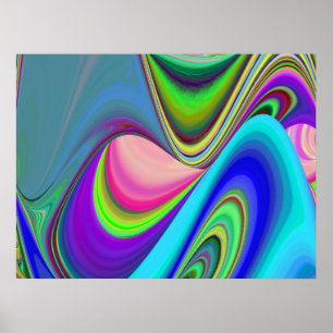 Summerfeeling , Abstrakt 3D Rainbowart Poster