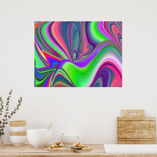 Summerfeeling , Abstrakt 3D Rainbowart Poster (Küche)