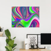 Summerfeeling , Abstrakt 3D Rainbowart Poster (Heimbüro)