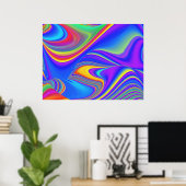 Summerfeeling , Abstrakt 3D Rainbowart Poster (Heimbüro)