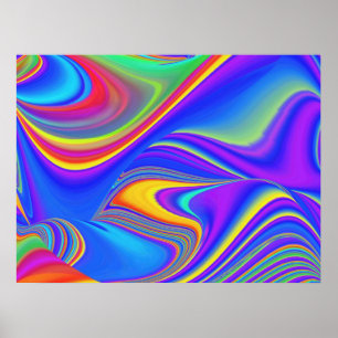 Summerfeeling , Abstrakt 3D Rainbowart Poster