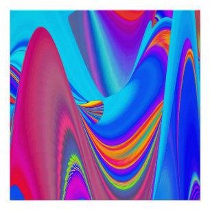 Summerfeeling , Abstrakt 3D Rainbowart Poster