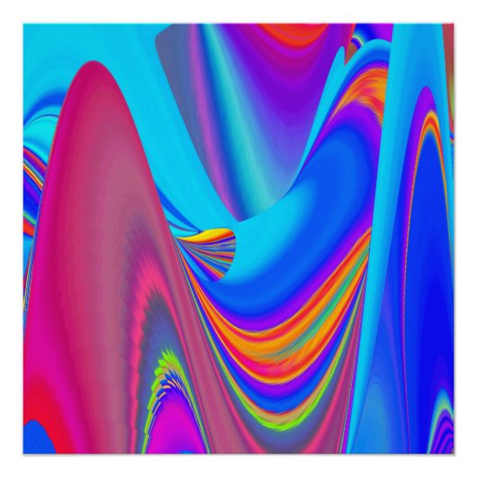 Summerfeeling , Abstrakt 3D Rainbowart Poster (Vorderseite)