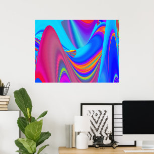Summerfeeling , Abstrakt 3D Rainbowart Poster