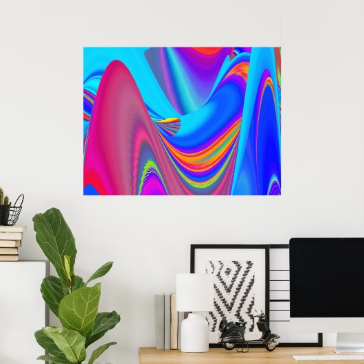 Summerfeeling , Abstrakt 3D Rainbowart Poster (Heimbüro)