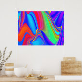 Summerfeeling , Abstrakt 3D Rainbowart Poster (Küche)