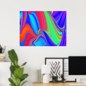 Summerfeeling , Abstrakt 3D Rainbowart Poster (Heimbüro)